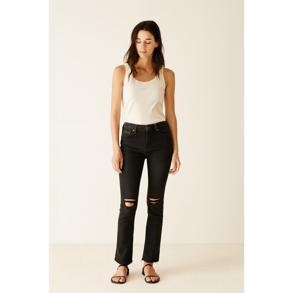 Paige‎ Black Verdugo Ultra Skinny Jean Distressed Womens 26 Retro Y2K